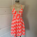 Windsor V Neck dress White and Neon Pink Sz M Size M Photo 1