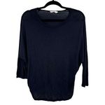 Vince Top Womens Small 3/4 Dolman Sleeve Tee Navy Blue High Low Casual Photo 0