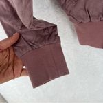 On The Road  Mauve Pink Faux Suede‎ Lace Up Zip Front Bomber Jacket Photo 4