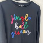 Ashley Stewart  Black Long Sleeves Jingle Bell Queen Graphic Sweatshirt 10/12 Photo 4