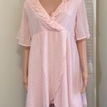 Boohoo NWT  MATERNITY DOBBY PINK RUFFLE WRAP SKATER DRESS womens Size 6 Photo 5