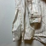 Chico's  100% Linen Button Up Shirt White Rainbow Striped Size‎ 3 Preppy Collared Photo 7