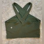 Lululemon  Athletica Green Twill Women’s Wrap- Front Longline Bra Size 6 Photo 3