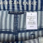 American Eagle  Hi-Rise shortie blue & white striped jean shorts size 16 NEW Photo 2