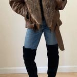 Vintage 1980s Flemington Furs Oversized Leather and Fur Winter Coat Size L Photo 7
