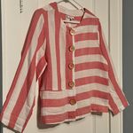 Habitat  clothes to live in pink asymmetric stripe button up blouse lagenlook Photo 2