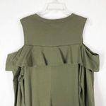 Torrid Plus Size 2X Olive Green Ruffled Knit Sweatshirt Dress Cold Shoulder 914 Photo 7