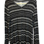 Sweater Women's Size Large Polka Dots V-Neck Office Black White Chicos 2 Photo 0