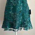 Lulus Glittering Delight Emerald Mesh Sequin Embroidered Party Mini Dress L Photo 4