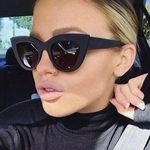 Vintage Retro cat Eye Sunglasses Black Photo 0