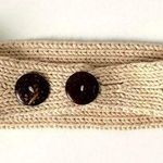 Ear Warmer Knitted Hat Button Closure Beige Adult Photo 0