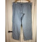 French Connection  Pull On Linen Pants Womens 12 Blue Lagenlook Logom Scandi FLAW Photo 2