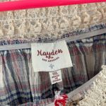 Hayden  LOS ANGELES Top Size 1XL NWT Plaid Stretch Off the Shoulder Plus Curvy Photo 2