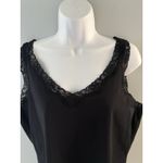 Jones New York Tank Top XL Black Lace Trim Clean Girl Goth Layer Cami Soft Photo 1