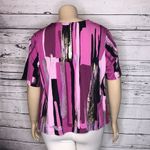 Simonton Says Designed by George Simonton Size 2X Purple & Gold Necklace Blouse Photo 3