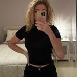 Aritzia Babaton Black Formarib Mockneck Short Sleeve Tee Photo 3