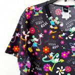 Disney NWT Mickey Mouse Tooniforms Licensed Positive Vibes  V-Neck Scrub Top 2XL Photo 2
