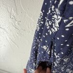 Erika Vintage 90s Floral Cottage V Neck Lace Blue Babydoll Midi Dress Photo 4