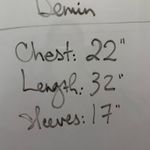 Denim coat 3/4 length sleeves Sz Medium Blue Photo 6