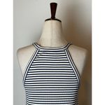 Madewell  Ivory And Blue‎ Striped Halter Neck Fit And Flare Mini Dress Size XS Photo 5