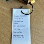 NWT Genuine Leather Black Frill Leopard Buckle Bracelet Gold Photo 8