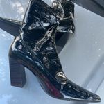 ZARA  Black Heeled Boots with Glossy Finish Photo 3