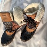 Khombu JENNA Brown Suede Rubber Duck Boots. Worn one week while in cold NYC Photo 2