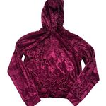 LF Emma & Sam Jacket Women Small Pink Purple Crush Velvet Zip Up Hoodie Photo 4