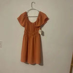 Altar'd State ALTAR’D STATE peach orange ruffle sleeve short dress NWT Photo 1