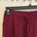 Women’s polka dotted pull on capri casual comfy pants lace hem 30” waist Purple Photo 1