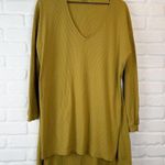 Free People Beach 2 piece Ribbed Knit Skirt Set Long Sleeve Top Green Size M Photo 0
