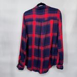 Stitch Fix Tinsel Hattie Button Down Top Womens Large Red Blue Plaid Viscose NEW Photo 7