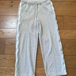 Lou & grey Gray Wide Leg Lounge Pants M Cozy Fleece Side Stripe Pockets Photo 0