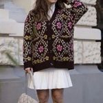 ZARA floral jacquard oversized cardigan Size Small 9598/230 Photo 0