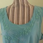 cj banks  Turquoise Sleeveless Embroidered size 1X Photo 1