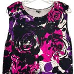 Madison Woman Silk Blend Floral Sweater Tank Pink Size 2X Photo 1