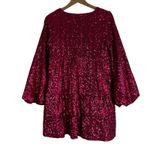 How Very Loved Mini Dress Womens S Fuschia Pink Sequin Long Sleeve Birthday Photo 5