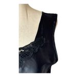 Escapades Tank Top Women Small Black Satin Lace Crochet Y2K 90s Cami Vintage Photo 3