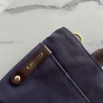 R.Riveter Carry All Canvas Blue Tote Brown Leather Boho Classic Sturdy Mini Bag Photo 8