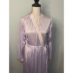Vintage Lilac Robe Long Lounge Wear Rainbow Trim Belted Womens Sleepwear Purple Size M Photo 1