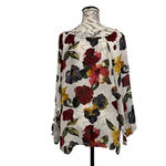 Newport News Sunstreak by  90s Vintage Floral Sheer Tunic Blouse M | Boho Retro Photo 4