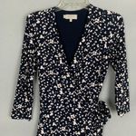 Hobbs Women’s Size 2 Navy White Floral Wrap Midi Dress Elegant Classic Core Blue Photo 1