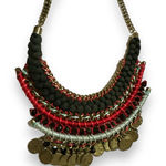 Women’s Chunky Tiered Braided Dangle Adjustable Chain Necklace Boho Navajo Weste Black Photo 0