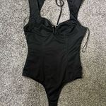 NWT Black ASTR The Label Thing Bodysuit with Sweetheart Neckline w/Silver Detail Size M Photo 0