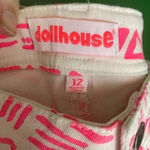 Dollhouse  Hot Pink White Distressed Jean Shorts Size‎ 12 EUC! Photo 4