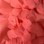 David's Bridal David’s Bridal Coral One Shoulder Floral Embellished Chiffon Overlay Dress Sz 16 Photo 4