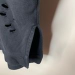 Forever 21 Distressed Black Sweatshirt Holes Scoop Neck Sz Medium Photo 4