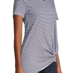 Stateside 🔵 SALE 3/$25  STRIPED SHORT SLEEVE KNOT TWIST NAUTICAL TEE SHIRT XS Photo 1