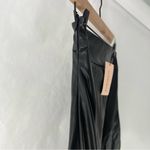 SheIn  Elegant Black Faux Leather‎ High Rise Front Skit Women's Midi Pencil Skirt Photo 6