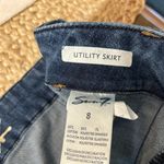 Seven7 Blue Denim Utility Raw Hem Pockets Skirt Size 8 Photo 10